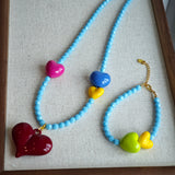 AZURE EMBRACE - Sky Blue Glass Bead Necklace & Bracelet Set | Summer's Love Song