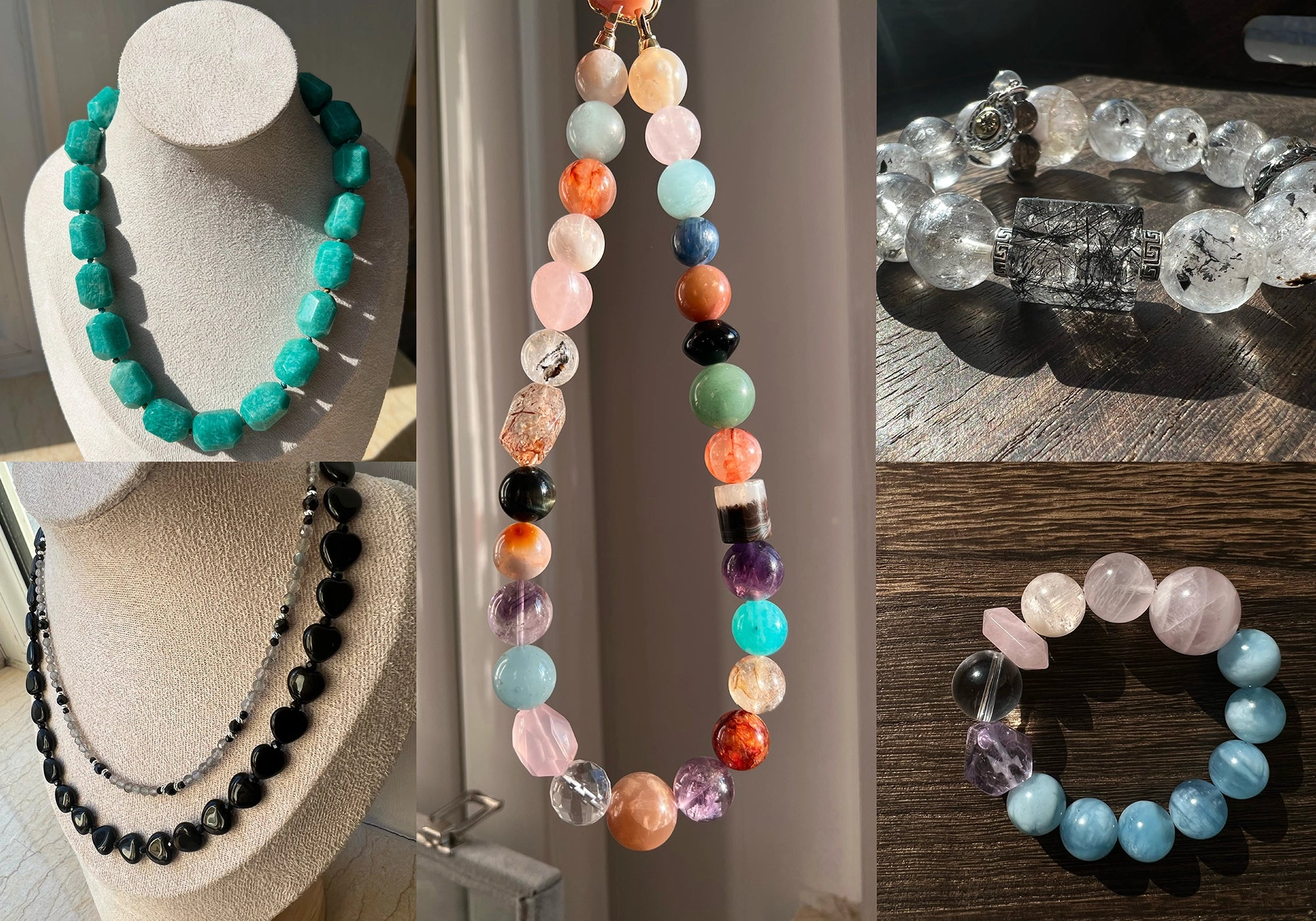 Different crystal bracelets