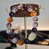 Crystal Bracelet with Amethyst, Citrine and Purple Rabbit Hair Quartz