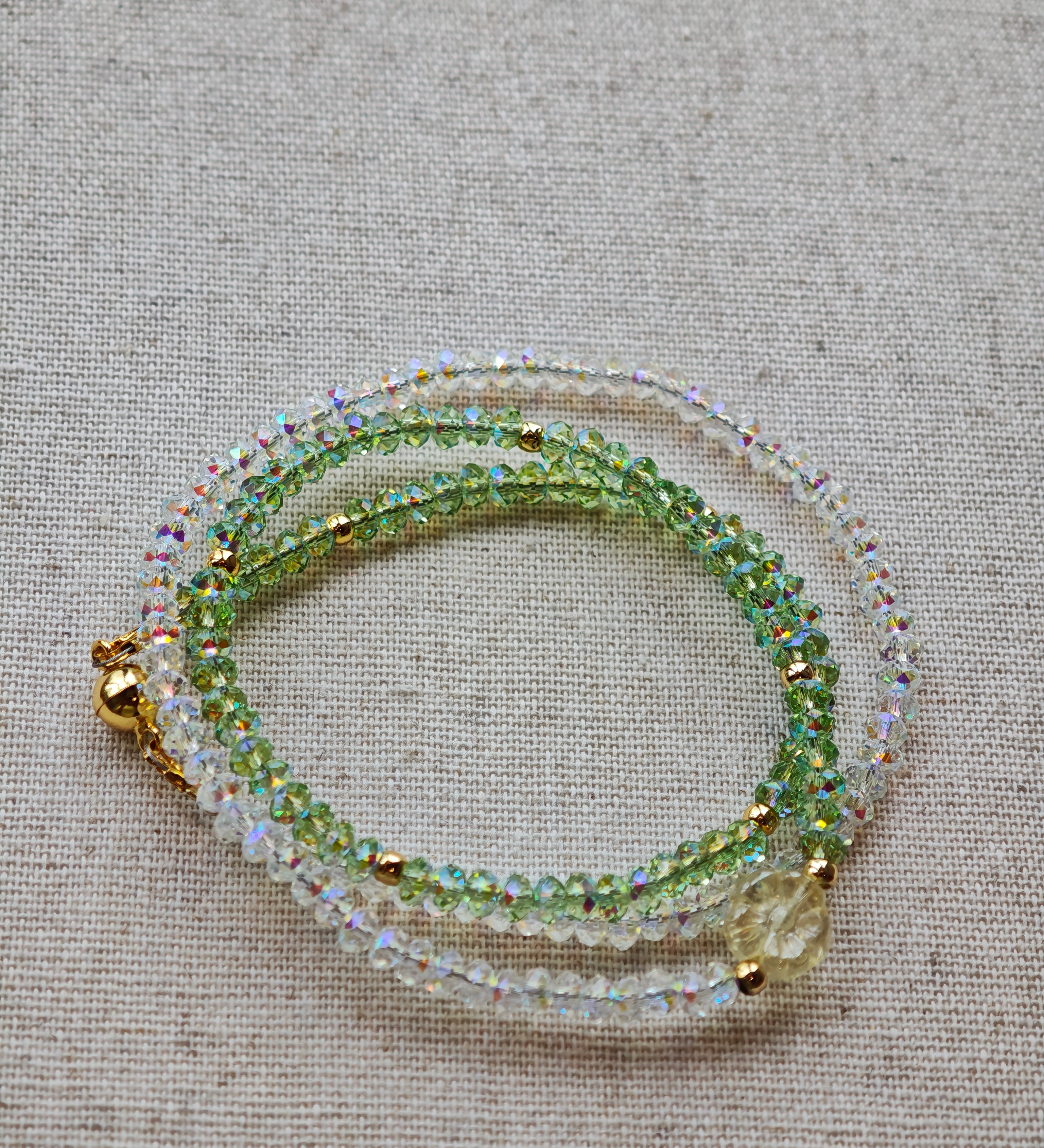 Handmade Sparkling Artificial Crystal Necklace & Bracelet - 174 Beads of Radiance