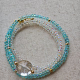 Handmade Sparkling Artificial Crystal Necklace & Bracelet - 174 Beads of Radiance