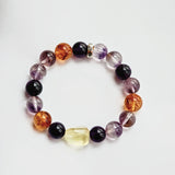 Amethyst & Citrine Crystal Bracelet with Uruguayan Amethyst and Brazilian Amethyst