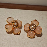 Four-Petal Bloom Stud Earrings – Where Nature Meets Minimalist Chic