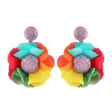 Bohemian Style Fabric Raffia Earrings