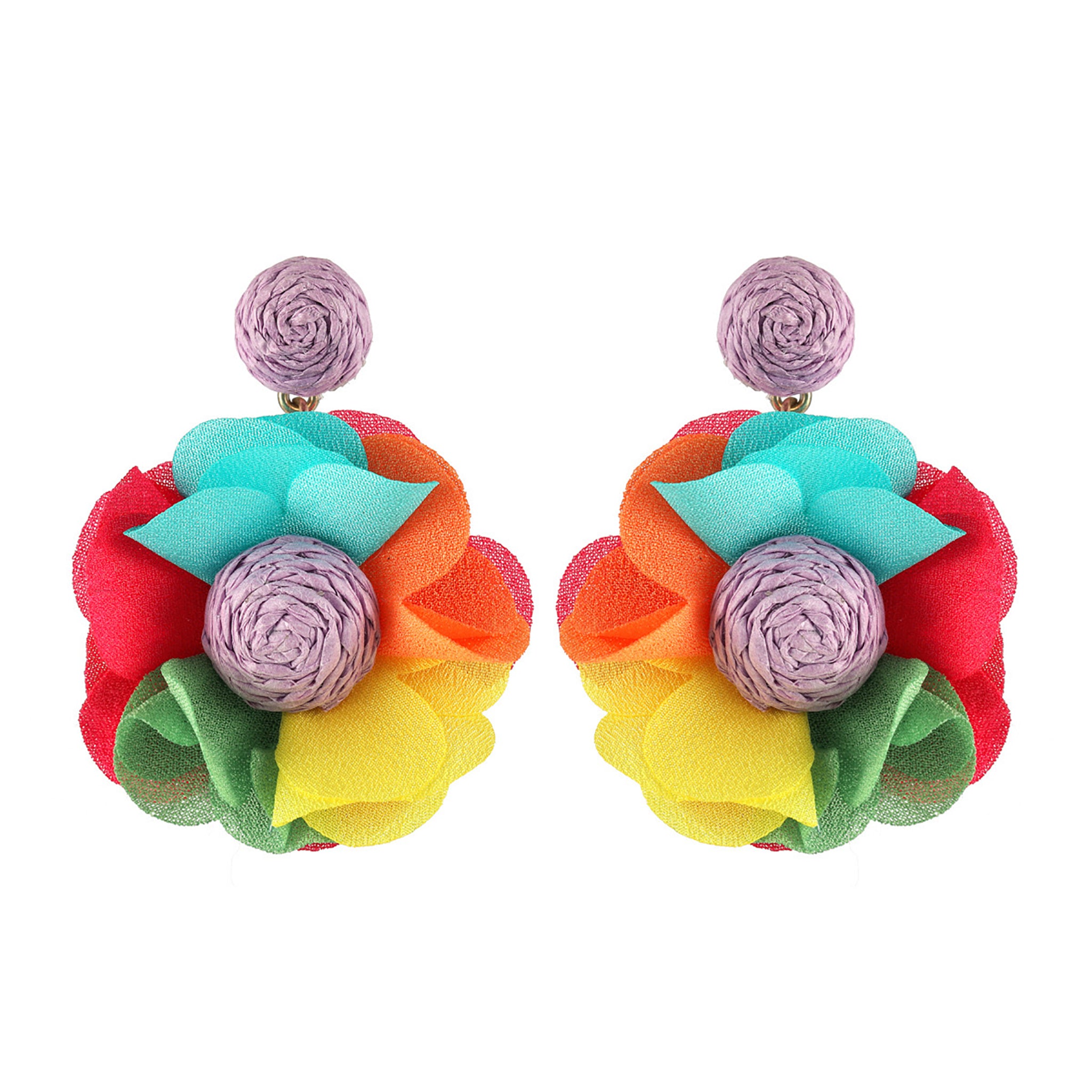 Bohemian Style Fabric Raffia Earrings