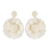 Bohemian Style Fabric Raffia Earrings