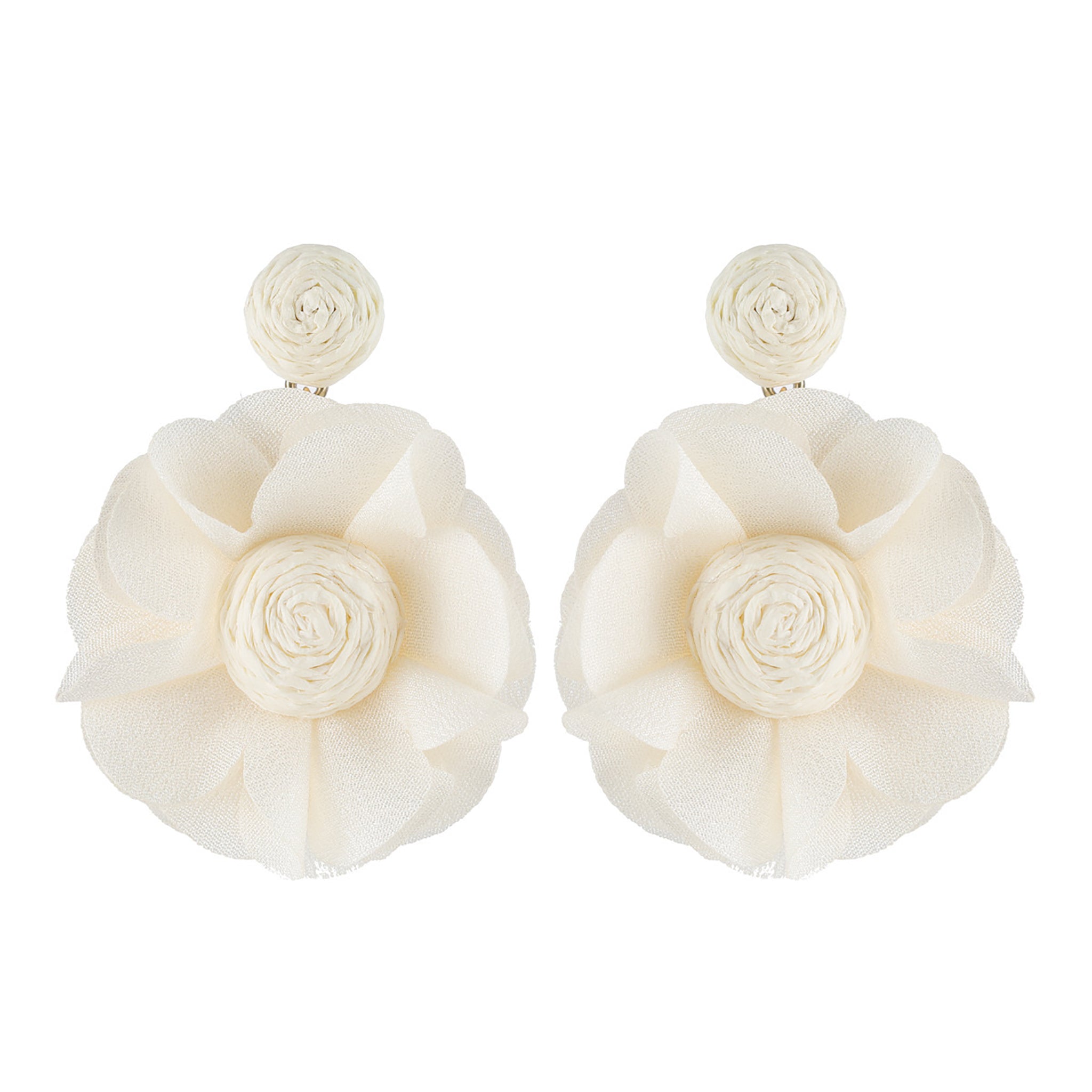 Bohemian Style Fabric Raffia Earrings