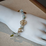 Handmade Bracelet with Czech Beads and Crystals - Crystal Tide