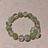 Handcrafted Serpentine Jade Bracelet with Green Phantom Quartz – A Unique Gemstone Jewelry Masterpiece