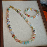 Macaron Necklace & Bracelet Set – Candy-Colored Glass Bead Jewelry for Summer