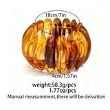 Crafted from translucent acrylic, these amber marbled bangles feature organic swirling tones for a vintage aesthetic. The 3-piece set includes varied shapes that stack beautifully, adding earthy retro charm to any outfit. Smooth, polished surfaces deliver a lightweight, comfortable wearing experience.