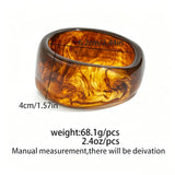 Crafted from translucent acrylic, these amber marbled bangles feature organic swirling tones for a vintage aesthetic. The 3-piece set includes varied shapes that stack beautifully, adding earthy retro charm to any outfit. Smooth, polished surfaces deliver a lightweight, comfortable wearing experience.