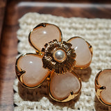 Four-Petal Bloom Stud Earrings – Where Nature Meets Minimalist Chic
