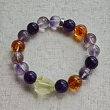 Amethyst & Citrine Crystal Bracelet with Uruguayan Amethyst and Brazilian Amethyst