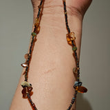 Vintage Amber Czech Glass Bead Necklace – Handmade with Love