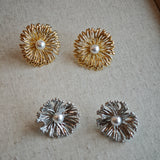 Luna Bloom Studs - Floral Pearl Earrings for Everyday Elegance