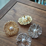 Luna Bloom Studs - Floral Pearl Earrings for Everyday Elegance
