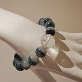 Celestial Blue Rabbit Rutilated Quartz Bracelet – Handmade Magic