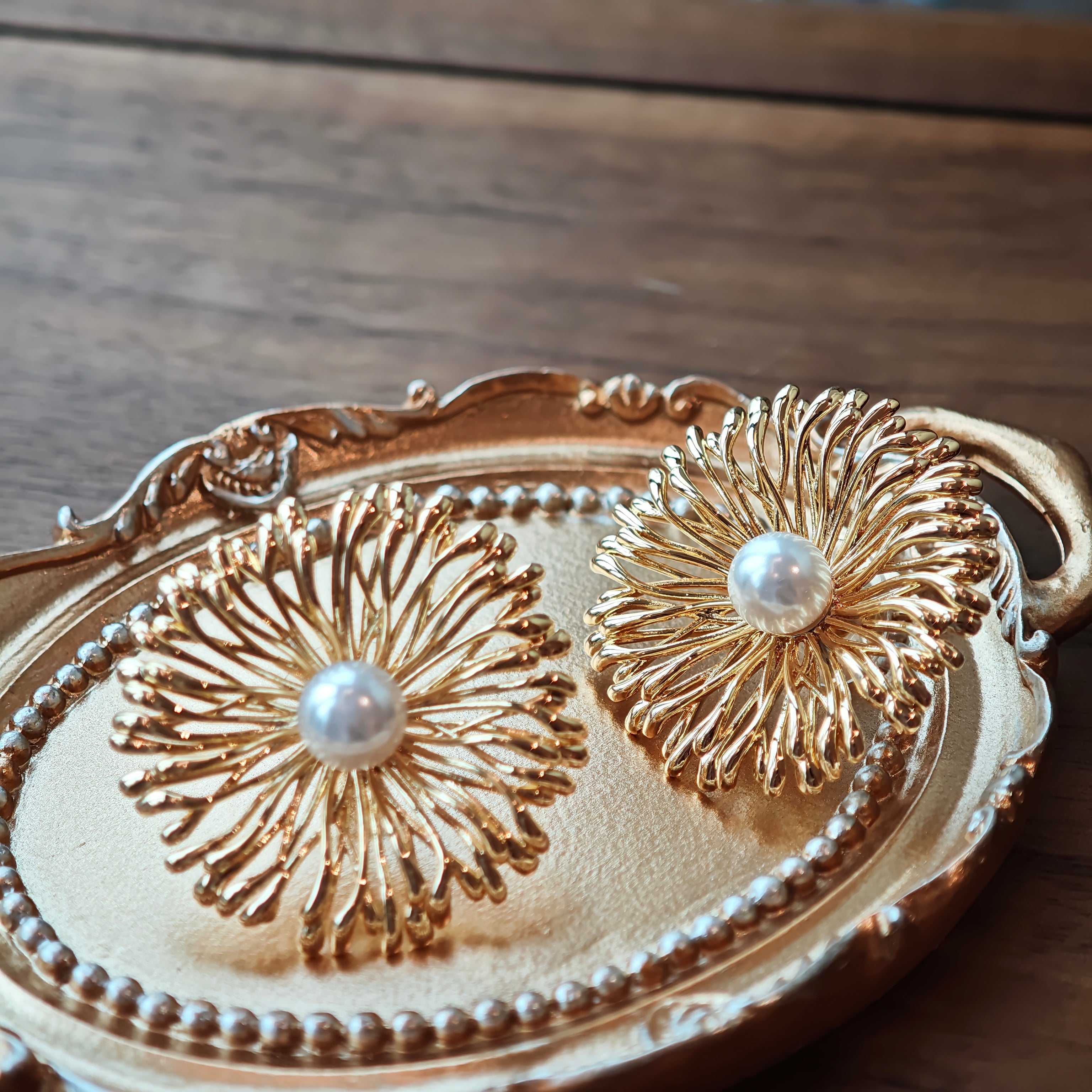 Luna Bloom Studs - Floral Pearl Earrings for Everyday Elegance