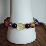 Amethyst & Citrine Crystal Bracelet with Uruguayan Amethyst and Brazilian Amethyst
