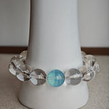 Aquamarine & Clear Quartz Bracelet – Ocean’s Whisper "Tide & Light"