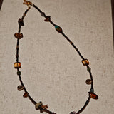 Vintage Amber Czech Glass Bead Necklace – Handmade with Love