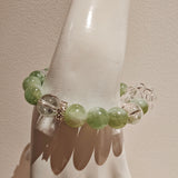 Handcrafted Serpentine Jade Bracelet with Green Phantom Quartz – A Unique Gemstone Jewelry Masterpiece