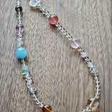 Handmade Clear Quartz Necklace with Multi-Gemstone