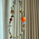 Sunlit Sparkle: Handmade Czech Glass Beads Bag Charm Multi-Use Accessory