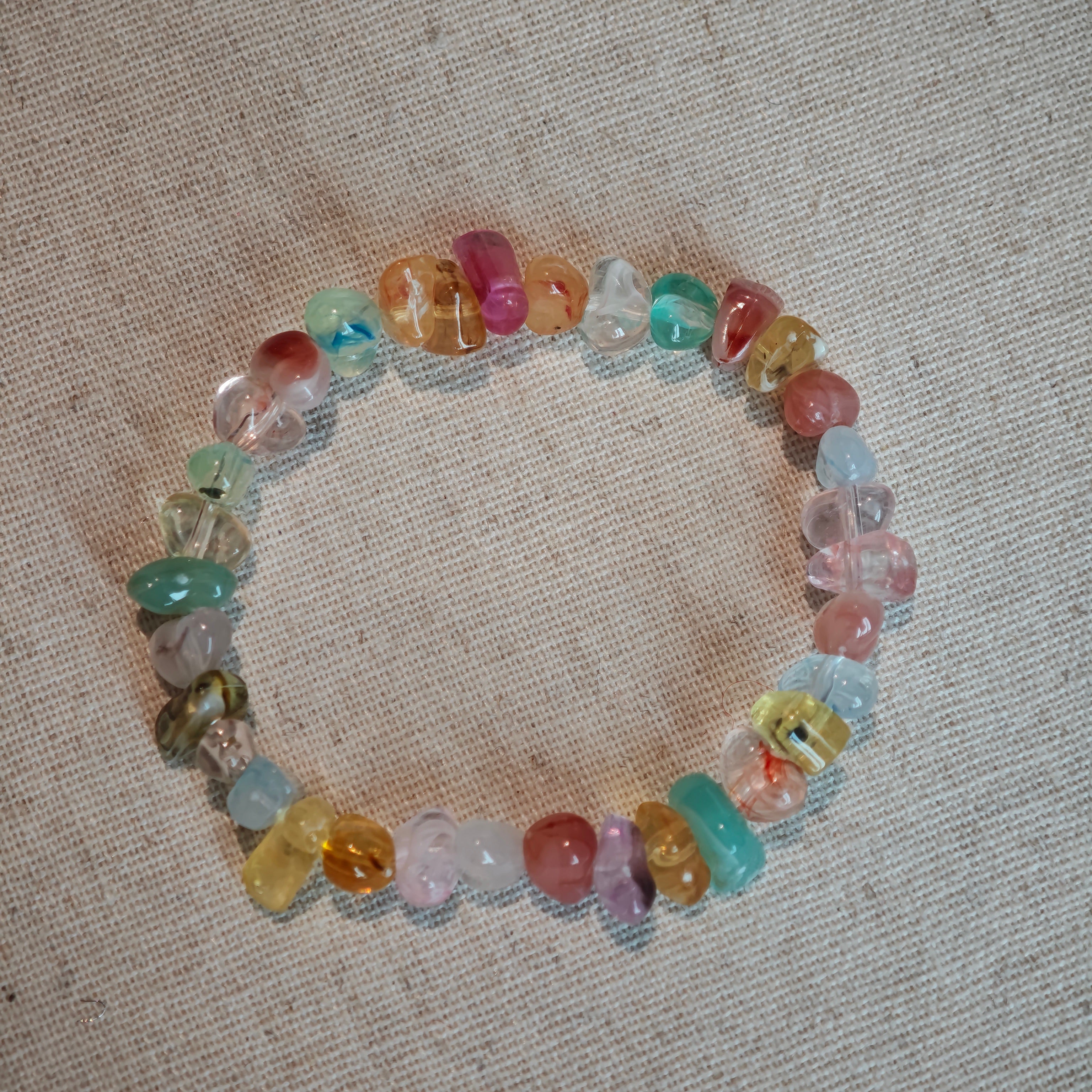 Macaron Necklace & Bracelet Set – Candy-Colored Glass Bead Jewelry for Summer