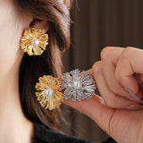 Luna Bloom Studs - Floral Pearl Earrings for Everyday Elegance