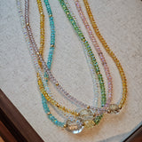 Handmade Sparkling Artificial Crystal Necklace & Bracelet - 174 Beads of Radiance