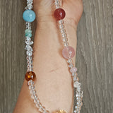 Handmade Clear Quartz Necklace with Multi-Gemstone