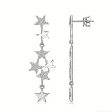 925 Sterling Silver Moissanite Star Tassel Earrings