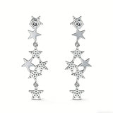 925 Sterling Silver Moissanite Star Tassel Earrings