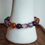 Crystal Bracelet with Amethyst, Citrine and Purple Rabbit Hair Quartz