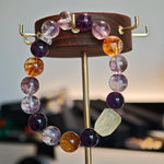 Crystal Bracelet with Amethyst, Citrine and Purple Rabbit Hair Quartz