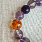 Crystal Bracelet with Amethyst, Citrine and Purple Rabbit Hair Quartz