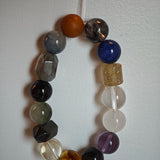 Sharp yet soft: rutile needles, phantom clouds, citrine warmth, amethyst depth, moonstone mist and obsidian mirror.