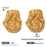 Classic Black and Gold Stud Earrings with Geometric Shape