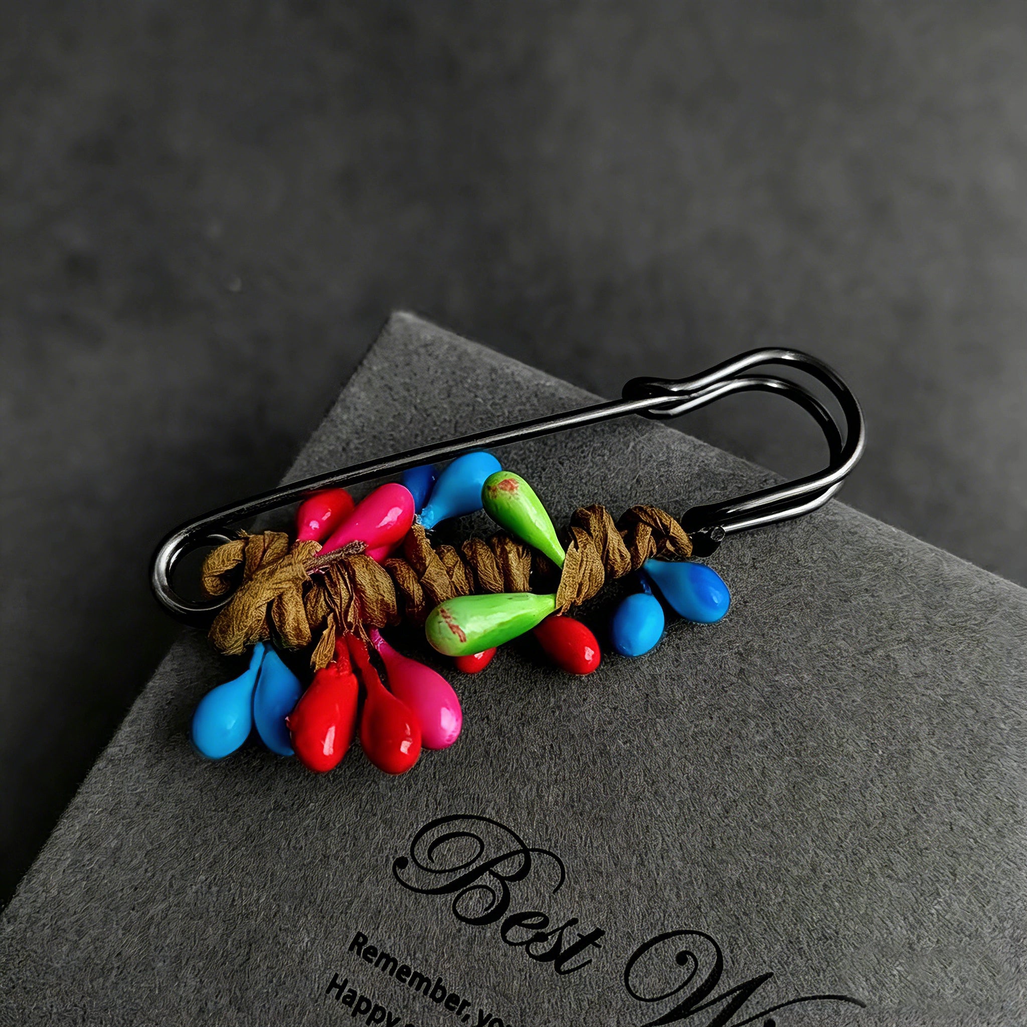 Handmade Botanical Berry Brooch – Forest-Inspired Faux Fruit Pin for Effortless Styling