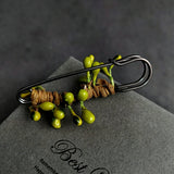 Handmade Botanical Berry Brooch – Forest-Inspired Faux Fruit Pin for Effortless Styling