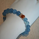 Aquamarine and Red Rutilated Quartz Bracelet - Limited Edition Spiritual Jewelry