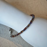 This is a minimalist necklace bracelet set with Peanut shape glass beads.