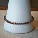 This is a minimalist necklace bracelet set with Peanut shape glass beads.