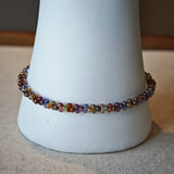 This is a minimalist necklace bracelet set with Peanut shape glass beads.