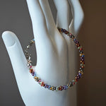 This is a minimalist necklace bracelet set with Peanut shape glass beads.
