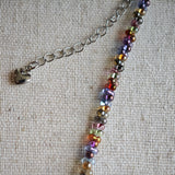 This is a minimalist necklace bracelet set with Peanut shape glass beads.