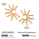 18K Gold Plated Stainless Steel Earrings | Heart, Flower & Sun Minimalist Jewelry for Women