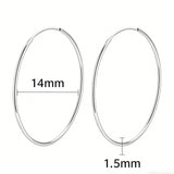 These S925 sterling silver hoop earrings feature a sleek, polished circular design with a smooth, reflective finish. They showcase a classic minimalist silhouette with a seamless, slender wire construction that exudes understated elegance. The polished surface catches light beautifully, highlighting their timeless and versatile appeal.